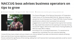 NACCUG boss advises business operators on tips to grow - COVER IMAGE